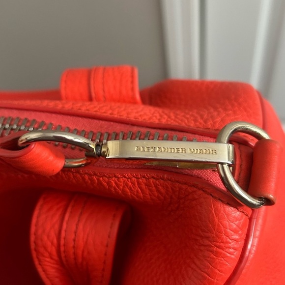 Authentic Alexander Wang Rocco Orange Pebbled Leather Studded Satchel. - Picture 9 of 16